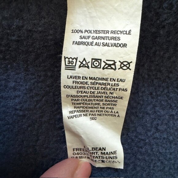 LL Bean Mountain Classic Fleece Full Zip Jacket Navy Blue Small - Picture 14 of 14